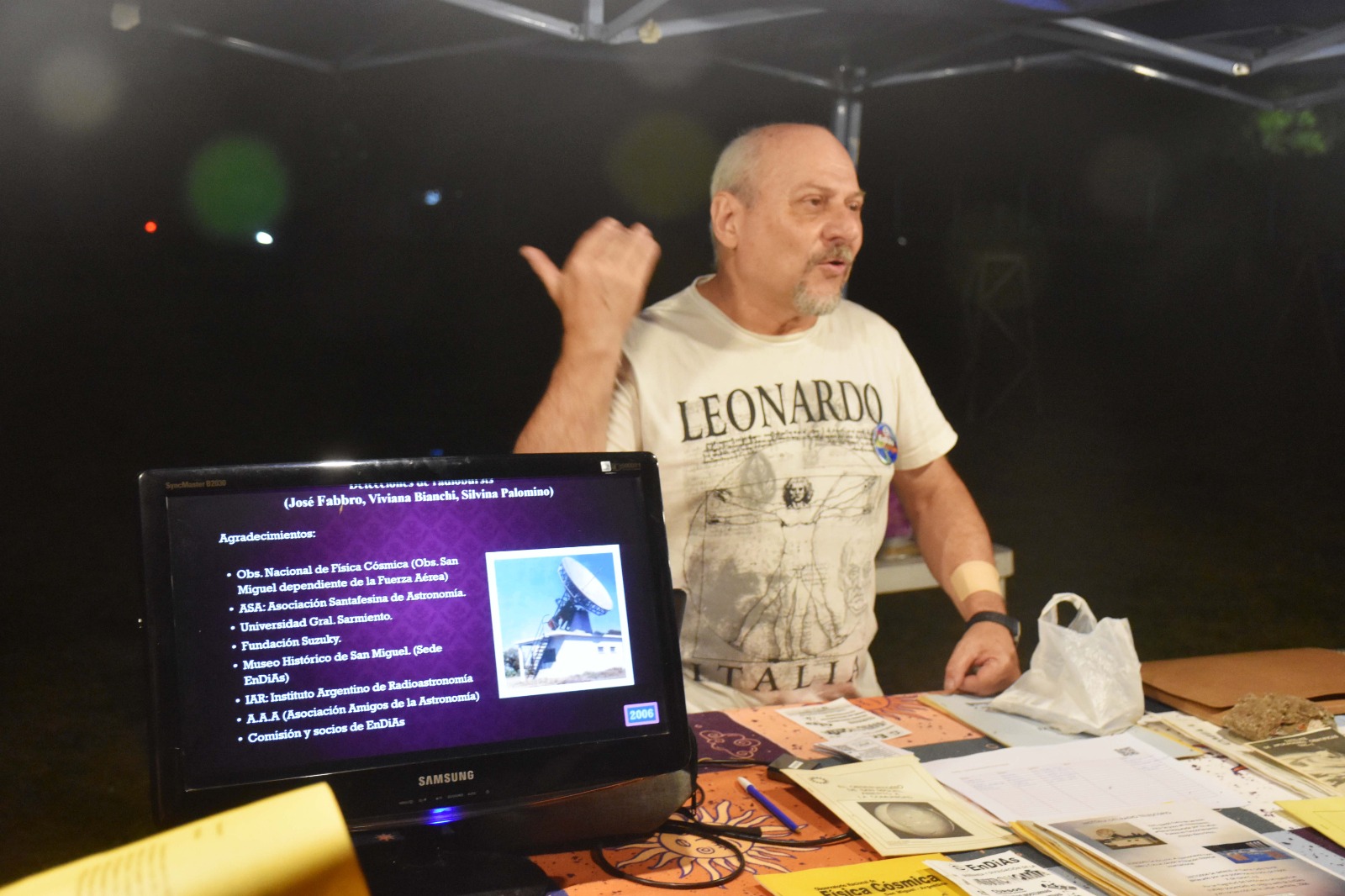 Trabajos realizados con el radiotelescopio. José Fabbro, Viviana Bianchi, Silvina  Palomino.